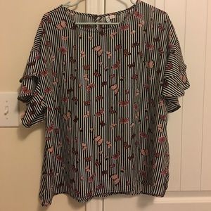 Elle brand Striped Butterfly Blouse